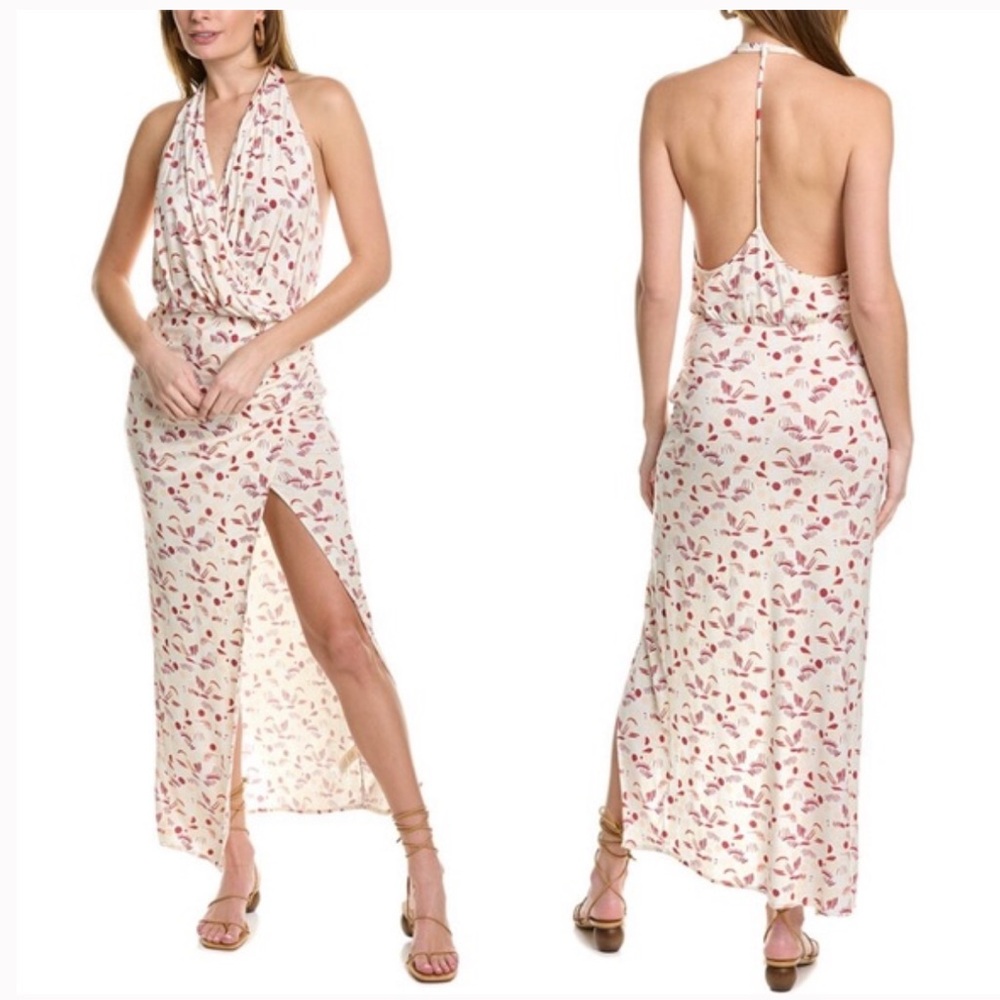 EUC Free People Daria Graphic Maxi Dress in Ivory Combo Draped Tank Size S